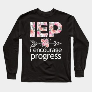 special education teacher shirt cheetah, iep i encourage progress, Flower Long Sleeve T-Shirt